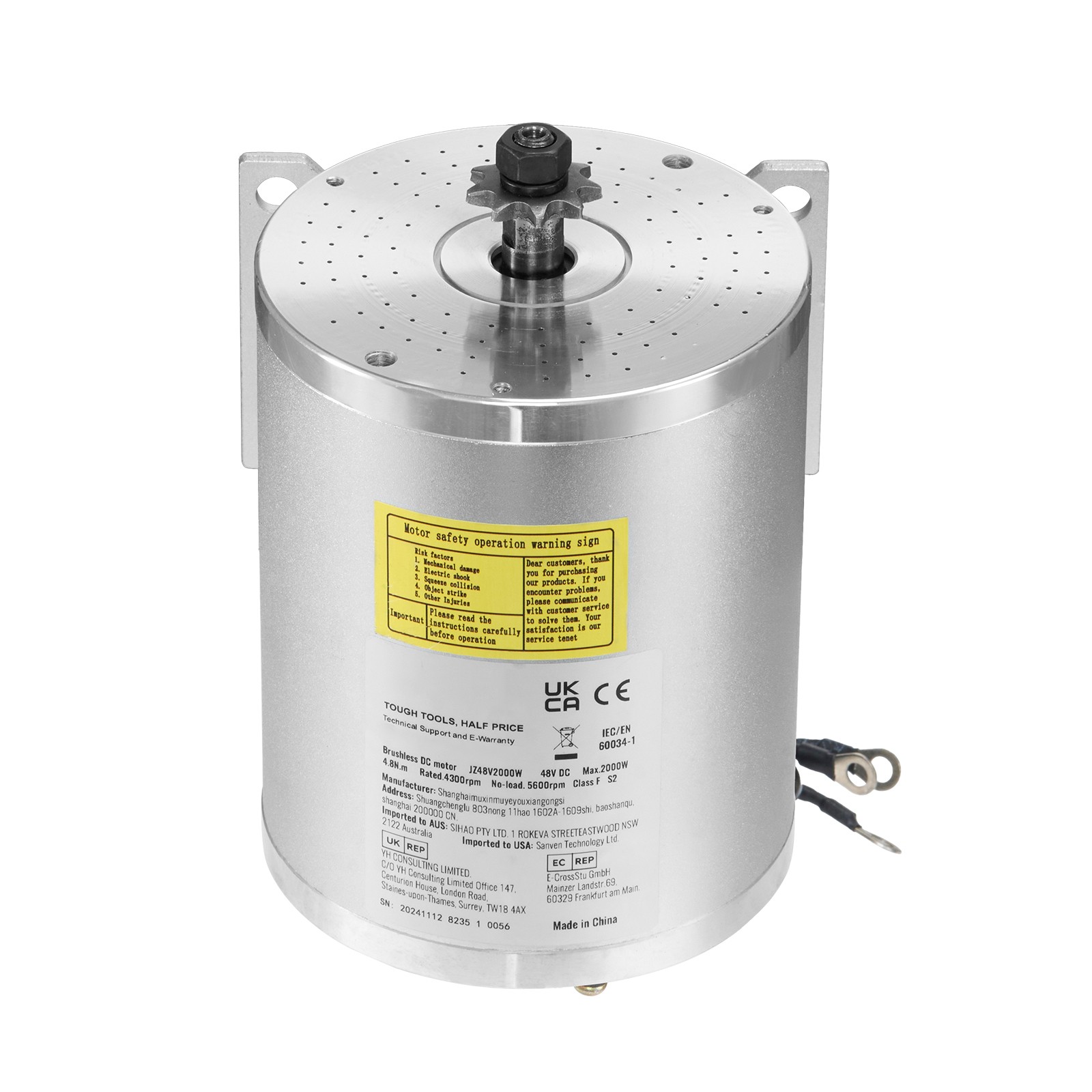 2000W Electric Brushless DC Motor Kit 48V 4300rpm Motor with Speed Controller