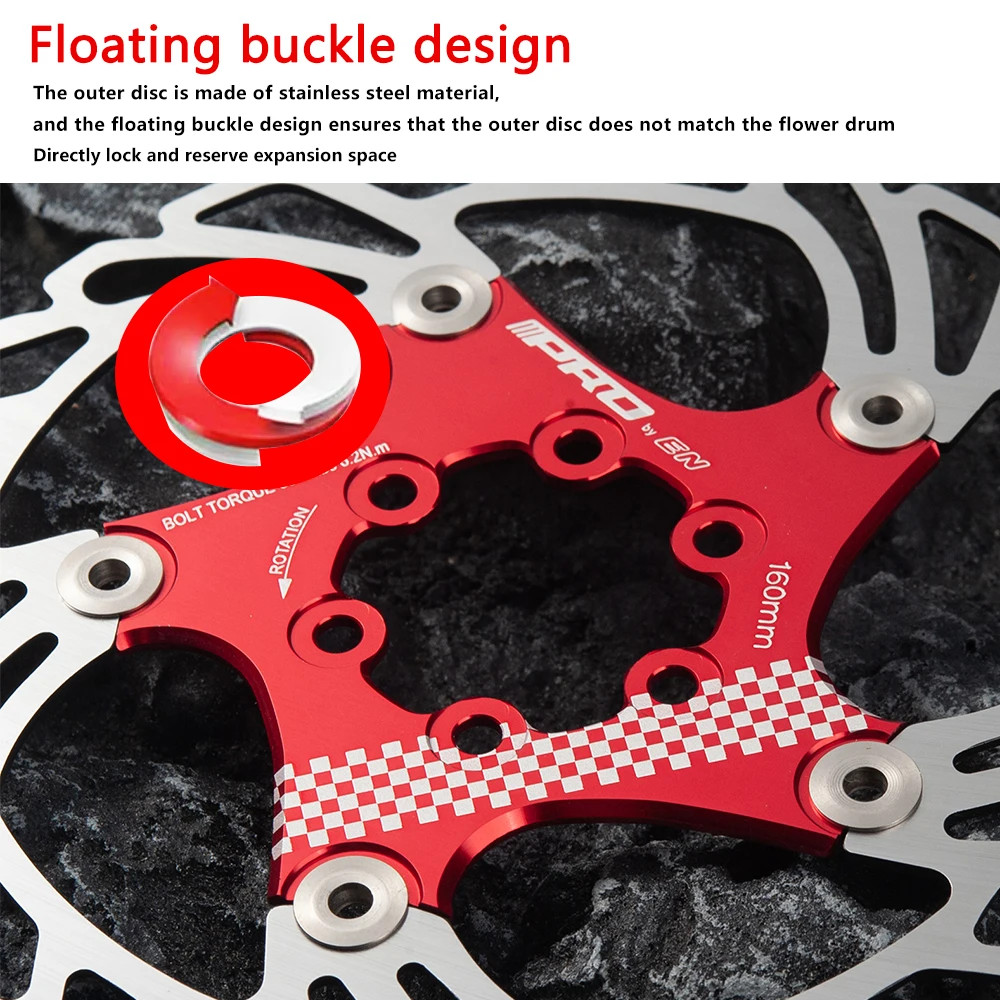 IIIPRO Bicycle Disc Brake Rotor 140MM 160MM Floating Thickened Anodized Cooling