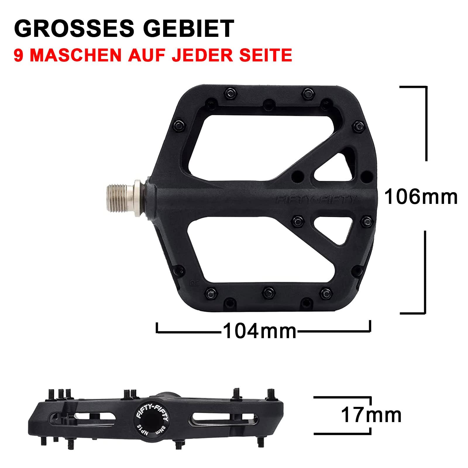 Bicycle Pedals, Nylon Composite MTB Pedals, Non Slip Mountain Bike Pedals, 9/…