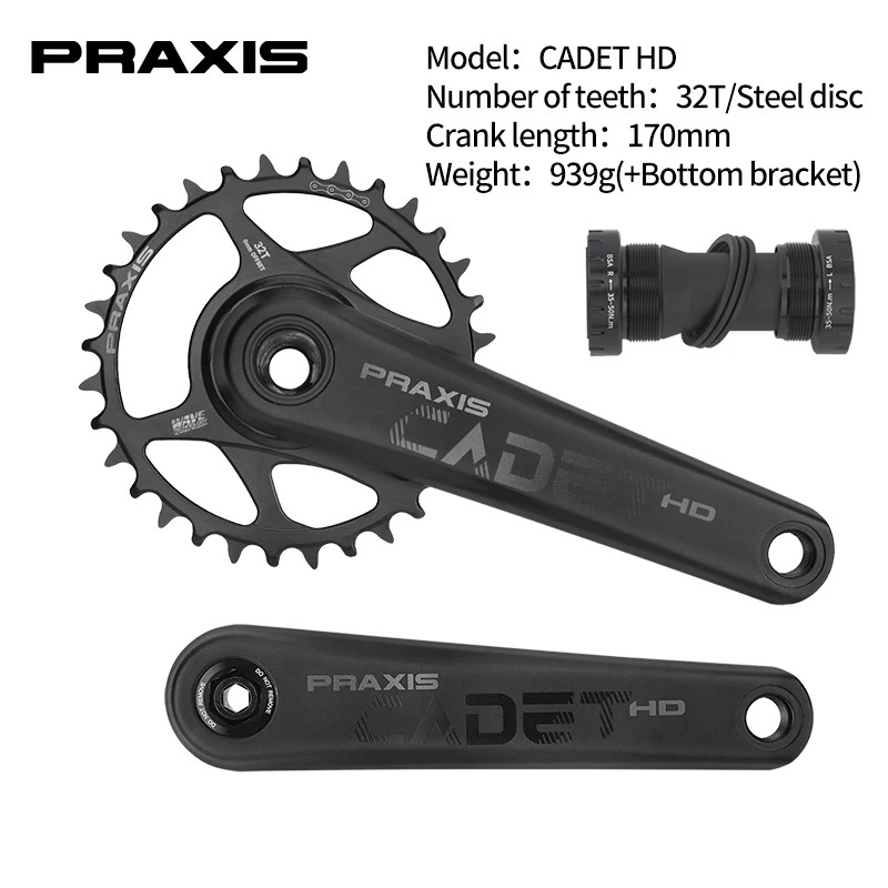 165/170/175mm 30T/32T Single Chainring Mountain Bike Hollow Integrated Crankset
