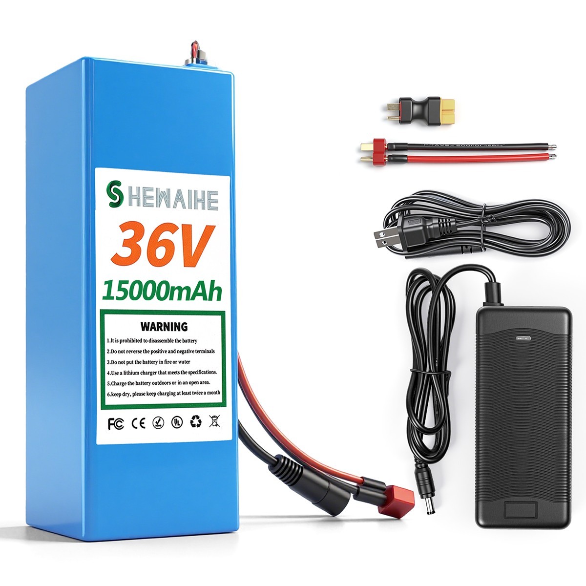 48V Battery 36 Volt 10Ah 15Ah 20Ah Electric Lithium Battery for 0-1000W Motor