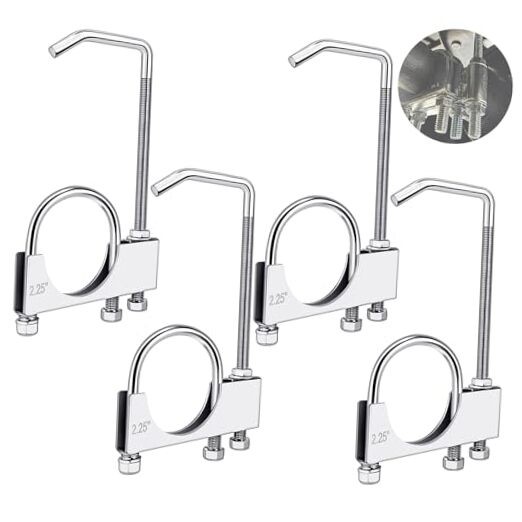 Pcs Universal Exhaust Clamp with Hanger, Made of Heavy-Duty Clamp 2.25 Inch 2