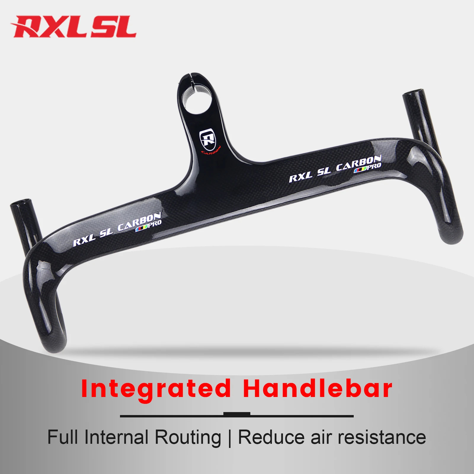 Carbon Road Bike Integrated Drop Bars 28.6mm Internal Routing 400/420/440mm
