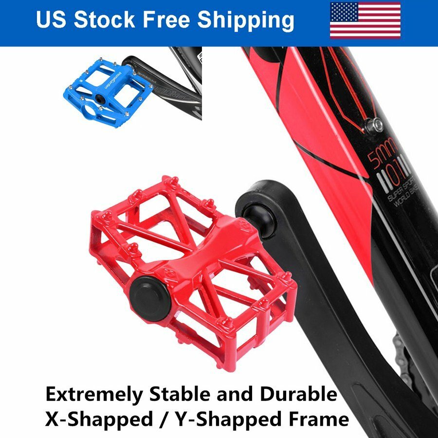 9/16″ Aluminum Bicycle Pedals Bike Pedals Road Mountain Sealed Bearings Platform