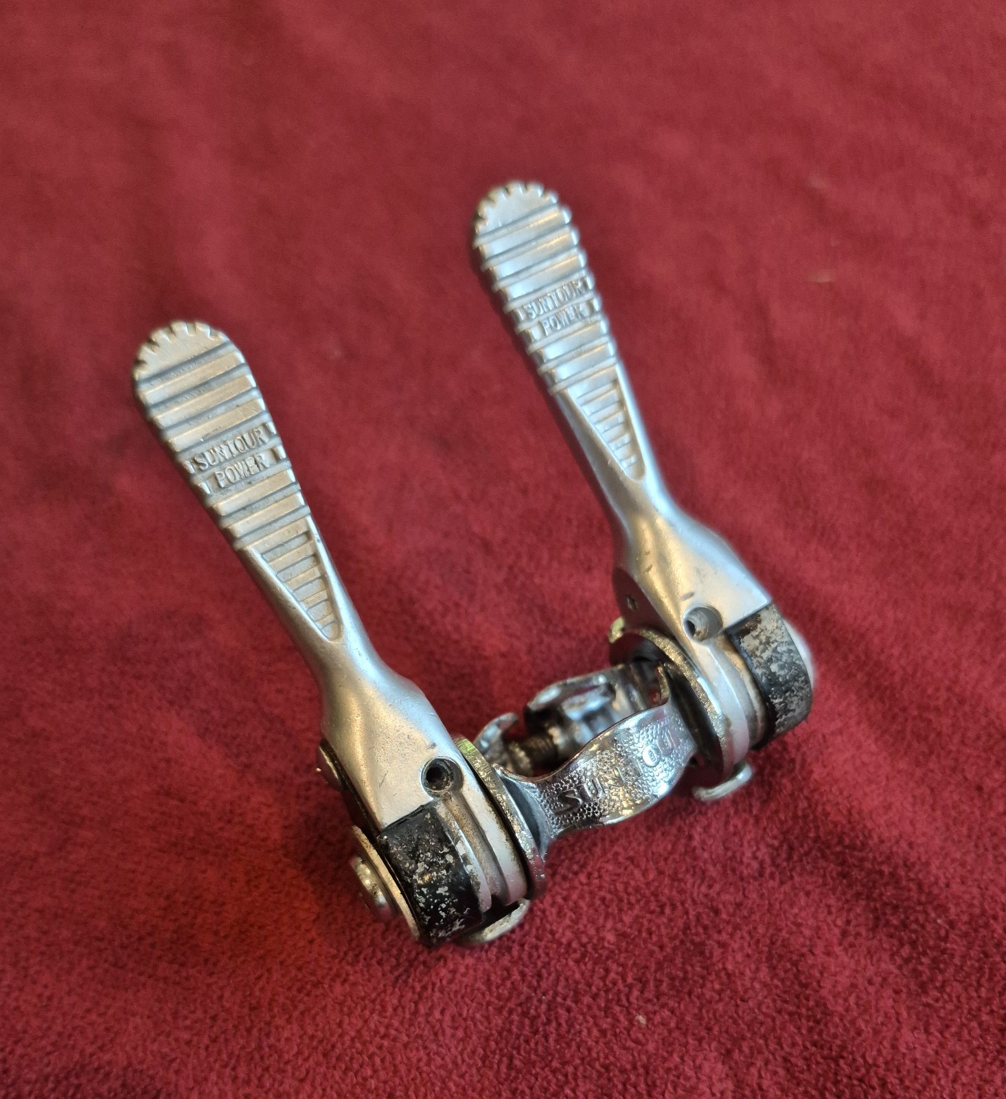 Vintage SunTour LD-1500 POWER SHIFTER Ratcheting Downtube Shifter Set