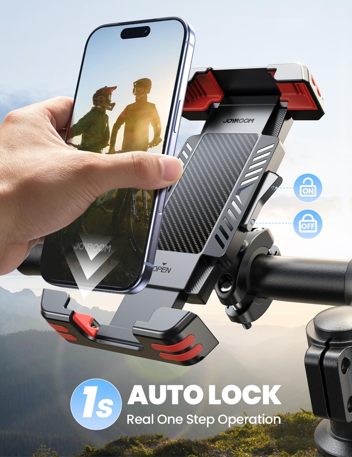 Bike Phone Holder [Hidden Tracker Storage] Phone Holder for Bike [1S Auto Loc…
