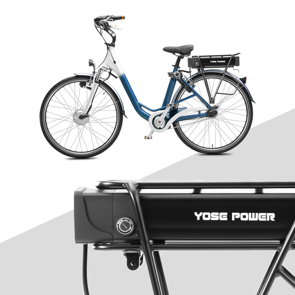 Rear Rack Ebike Battery 48V 20.8Ah with Black Carrier for 0-1500W Electric Bike
