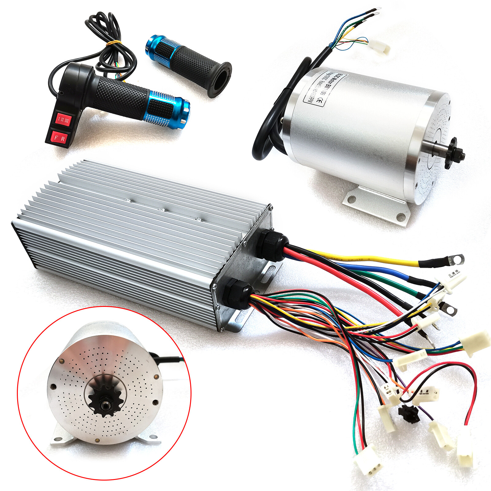 BLDC Motor Kit And Brushless Controller 72V 3000W For Electric Scooter Go Kart
