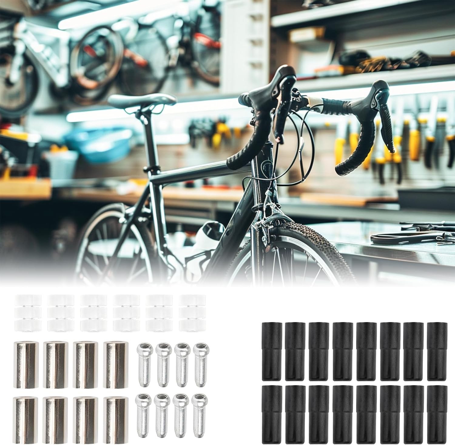 RAINFLOW 44PCS Bike Brake Cable Kit Universal Shifter & Brake Cables