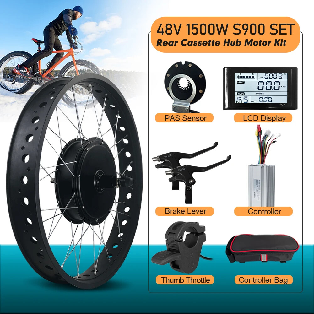 48V 1500W 4.0 Fat Tire Snow Bike Ebike Rear Cassette Hub Motor Wheel Kit