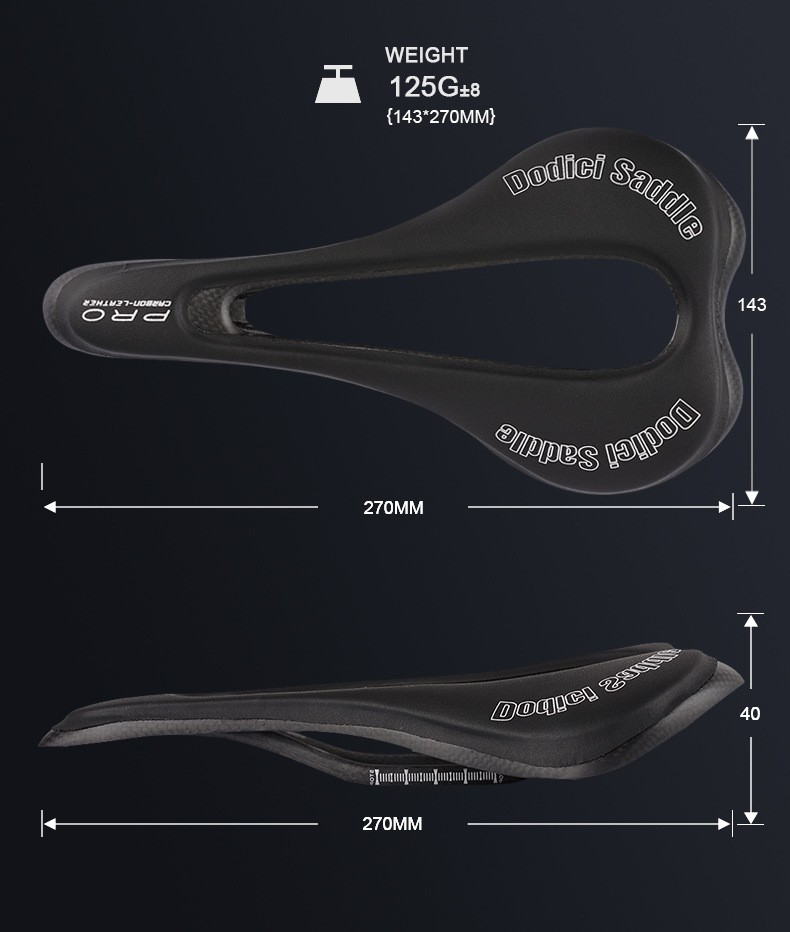 Bicycle Saddle Carbon EVA Leather Hollow Mountain Road Bike Seat 125g 270*143mm