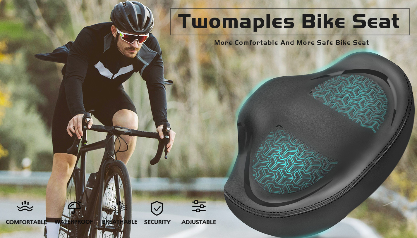 Noseless Bike Seat Cushion – Extra Padding for Comfort, Wide Oversized Saddle fo
