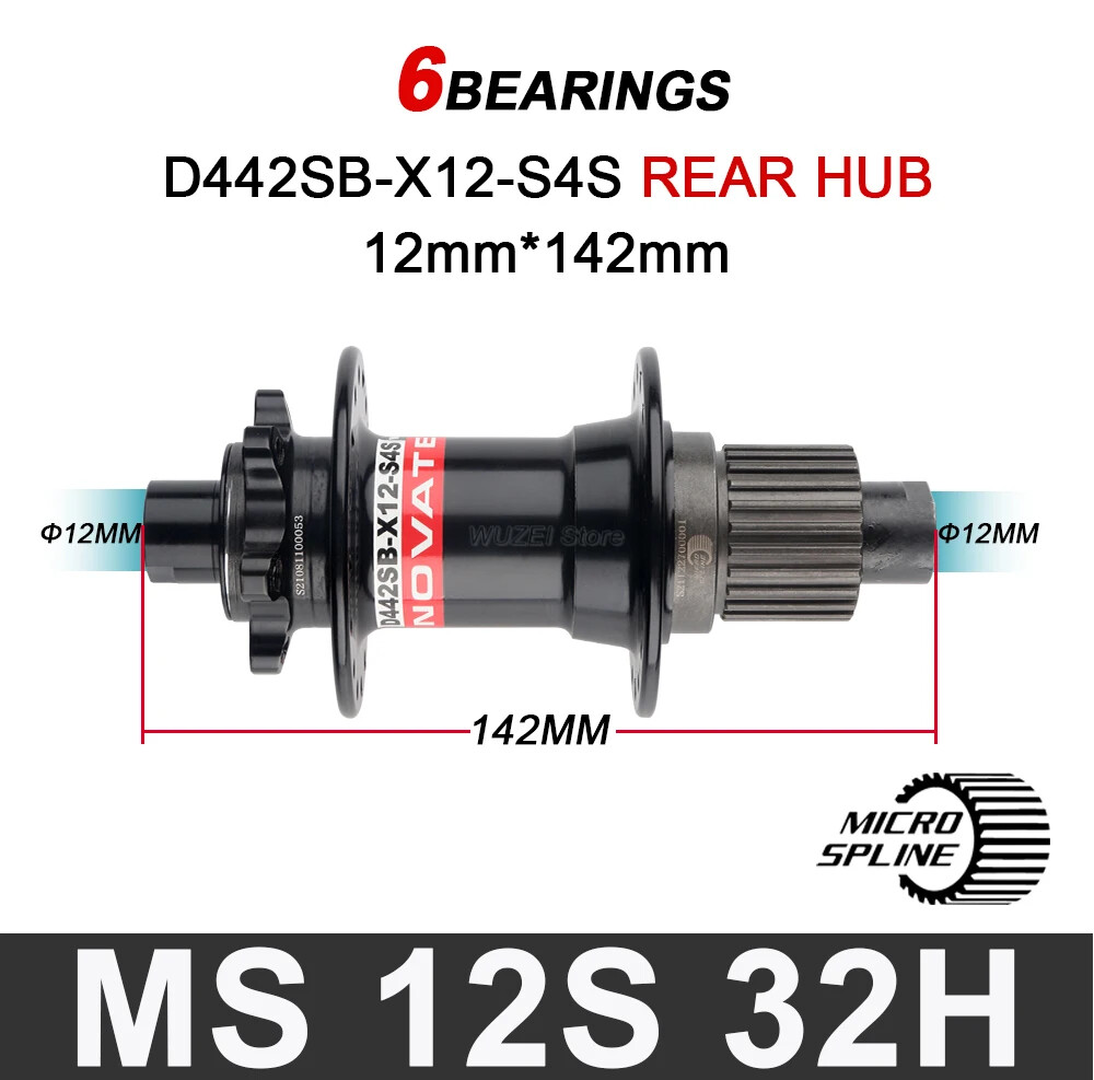 32 Holes Mtb Bicycle Hub Axle Boost Front 2 Rear 6 Bearings Bicycle Hub