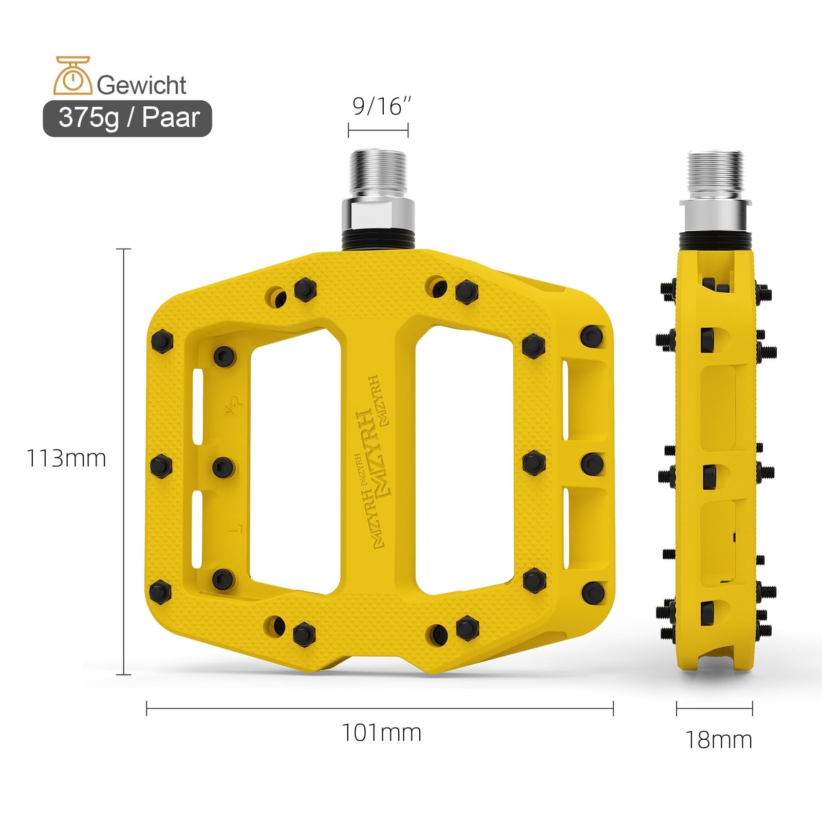 MTB Bicycle Pedals Nylon 3 Bearing Composite 9/16 Mountain Bike Pedals High Strength …