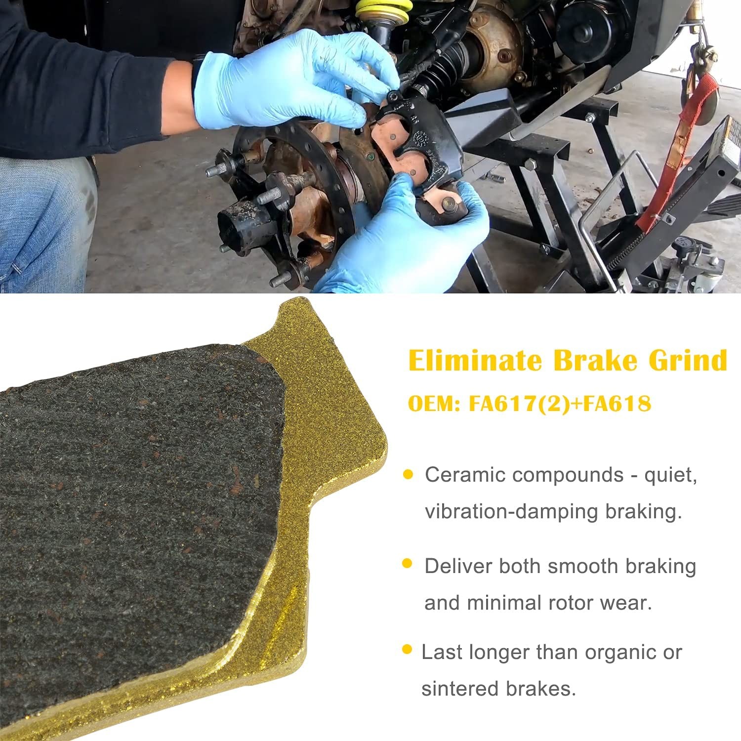 Front & Rear Brake Pads For Can-Am Outlander 450 500 570 650 850 1000