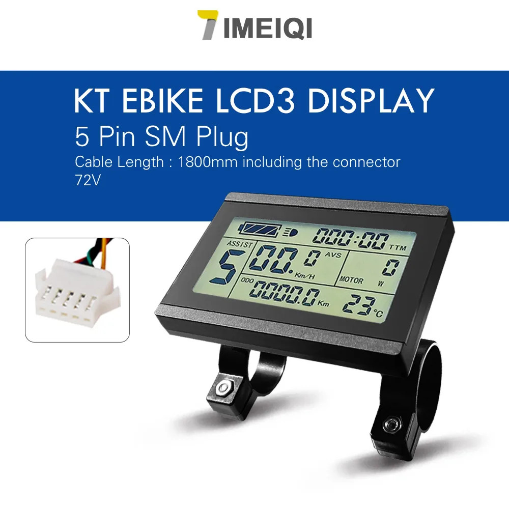 Ebike Dsiplay Waterproof SM Plug 24V 36V 48V 52V 60V 72V Intelligent Controller