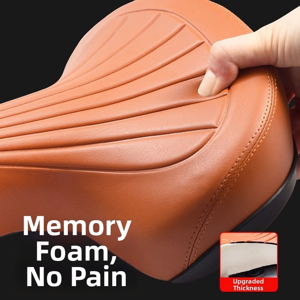 Thick Comfortable Bicycle Saddle 23.5 20.5 5.5cm for Long Ride Support