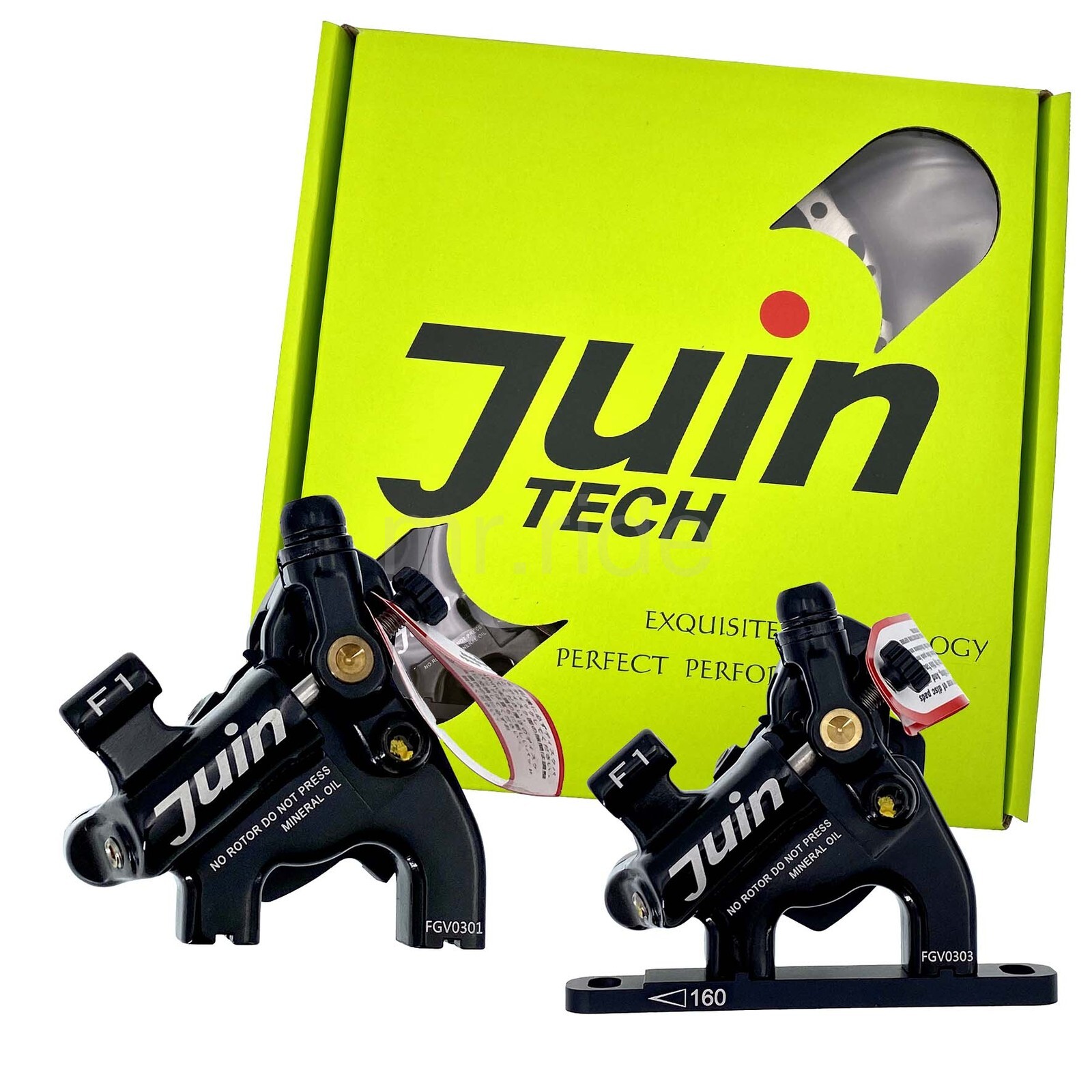 JUIN Tech F1 Hydraulic Flat mount Road/CX Bike Disc Brake set W/160 rotors Black