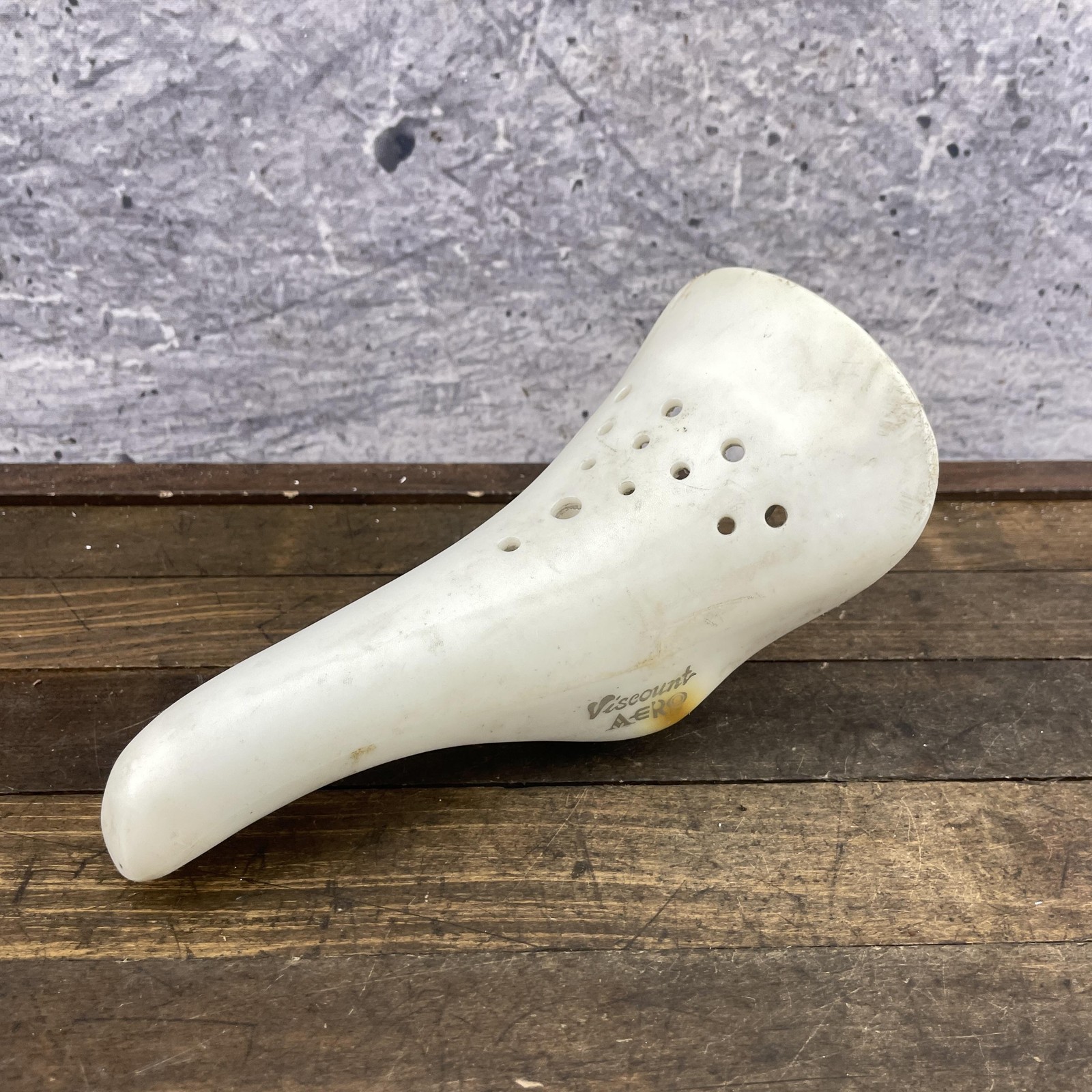 Vintage Viscount BMX Mini Aero Bicycle Saddle Seat White Pit Bike H292 1980s