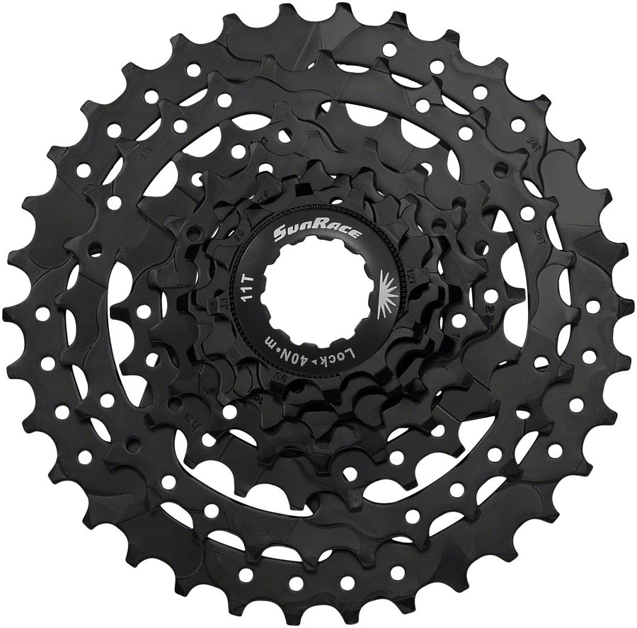 SunRace M4 Cassette – 7-Speed, 12-34t, Black
