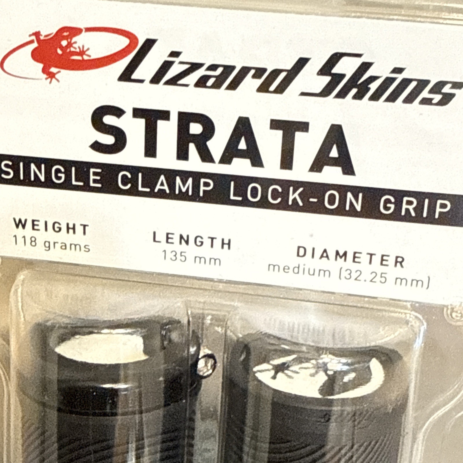 Lizard Skins Strata Single Clamp – Lock-on Grips – Jet Black 135mmx32.25mm [caw]