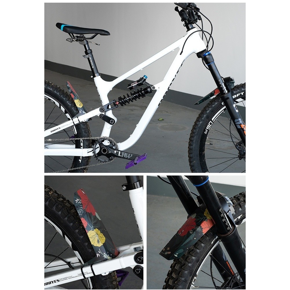 Foldable Mudguard for Mountain Bike Front and Rear with Secure Strap Attachment