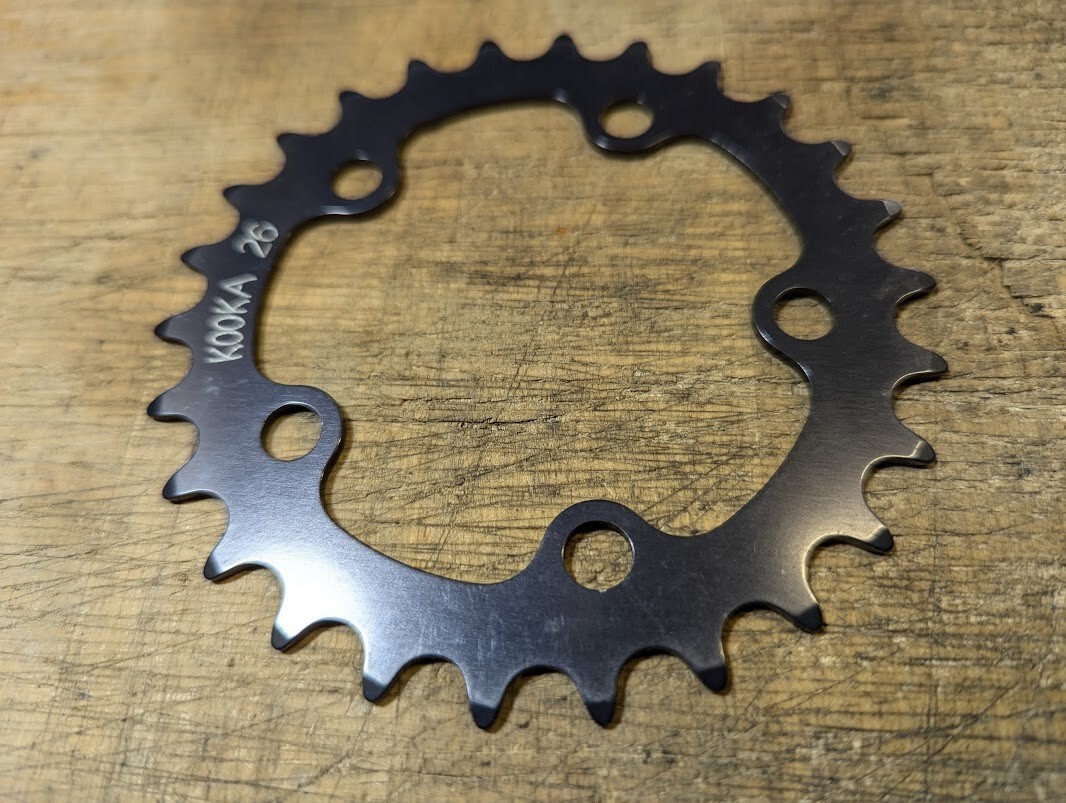NOS KOOKA 74bcd 26 tooth chainring (gun metal/grey) mtb vintage