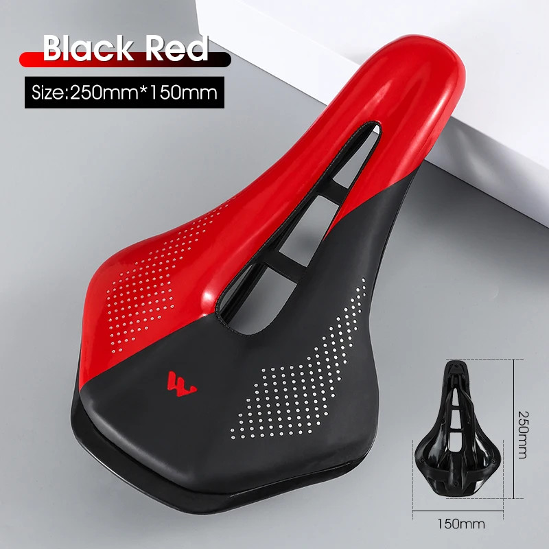 WEST BIKING Road Bike Saddle Short Nose PU Leather Hollow Ergonomic Cushion