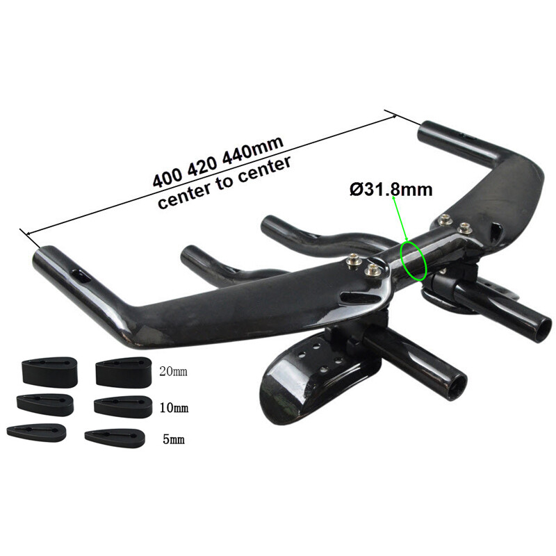 Carbon Fiber Bicycle Handlebar Rest Road Bike Bullhorn Bar Aerobar 400/420/440mm