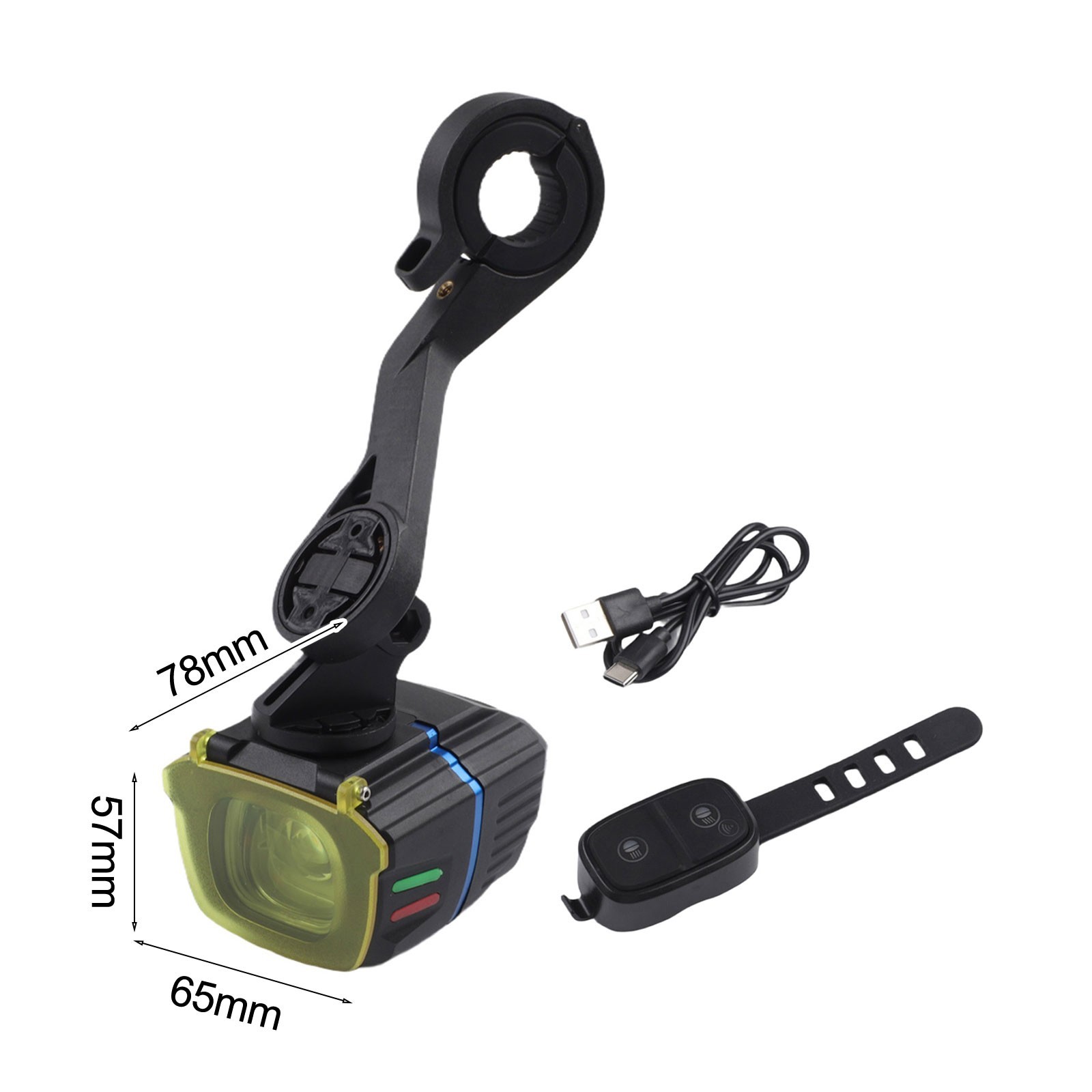 USB-C Bike Light Bike Headlight 280-1100LM Output Dual Yellow/white Beam
