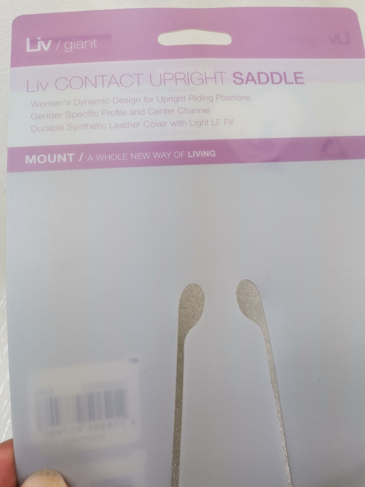 GIANT LIV CONTACT UPRIGHT PELVIC TILT SADDLE 270X160MM WHITE BLUE CRMO RAILS