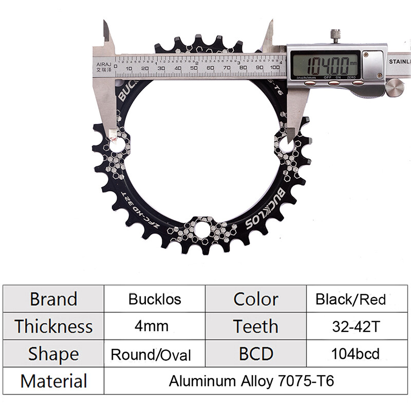 104BCD Bike Chain Ring Narrow Wide Round Oval 30-42T MTB Chainrings Fit Shimano