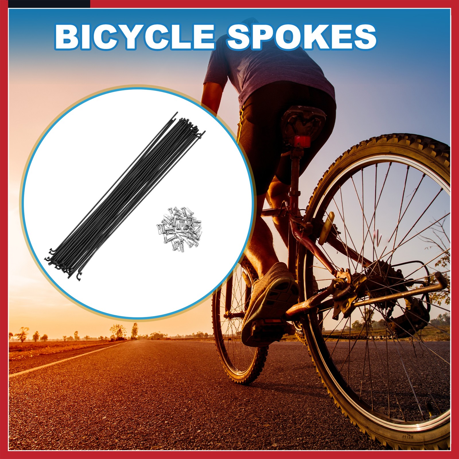 Bike Bicycle Spoke 14G 235MM Mountain Bike Spokes steel Black 36Pcs