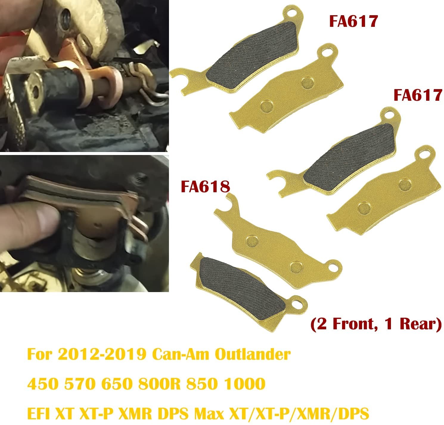 Front & Rear Brake Pads For Can-Am Outlander 450 500 570 650 850 1000