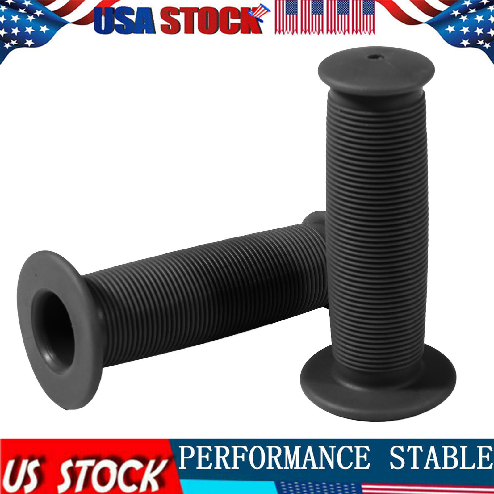 Motorcycle Scooter Bicycle Soft Rubber Handlebar Hand Grip Cover Black 22mm