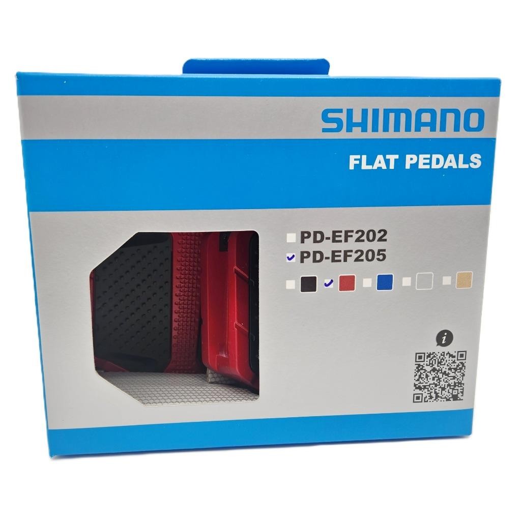 Shimano PD-EF205 Red & Black Urban Bicycle Flat Platform Pedals 9/16″