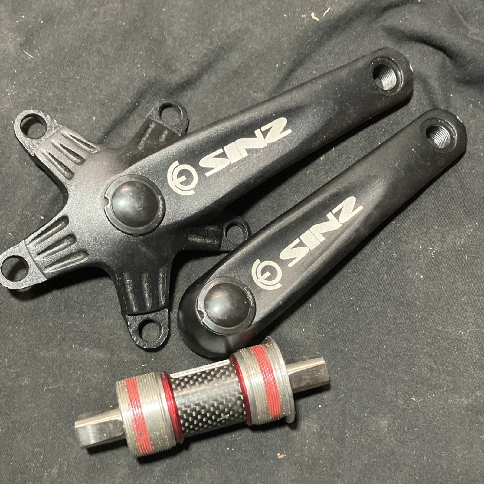 Sinz Crankset 145 Bottom Bracket carbon fiber titanium spindle euro