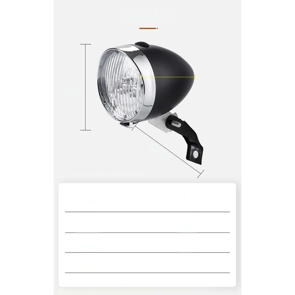 USB Rechargeable 3 LED Bicycle Headlight Retro Design Waterproof for All Bikes