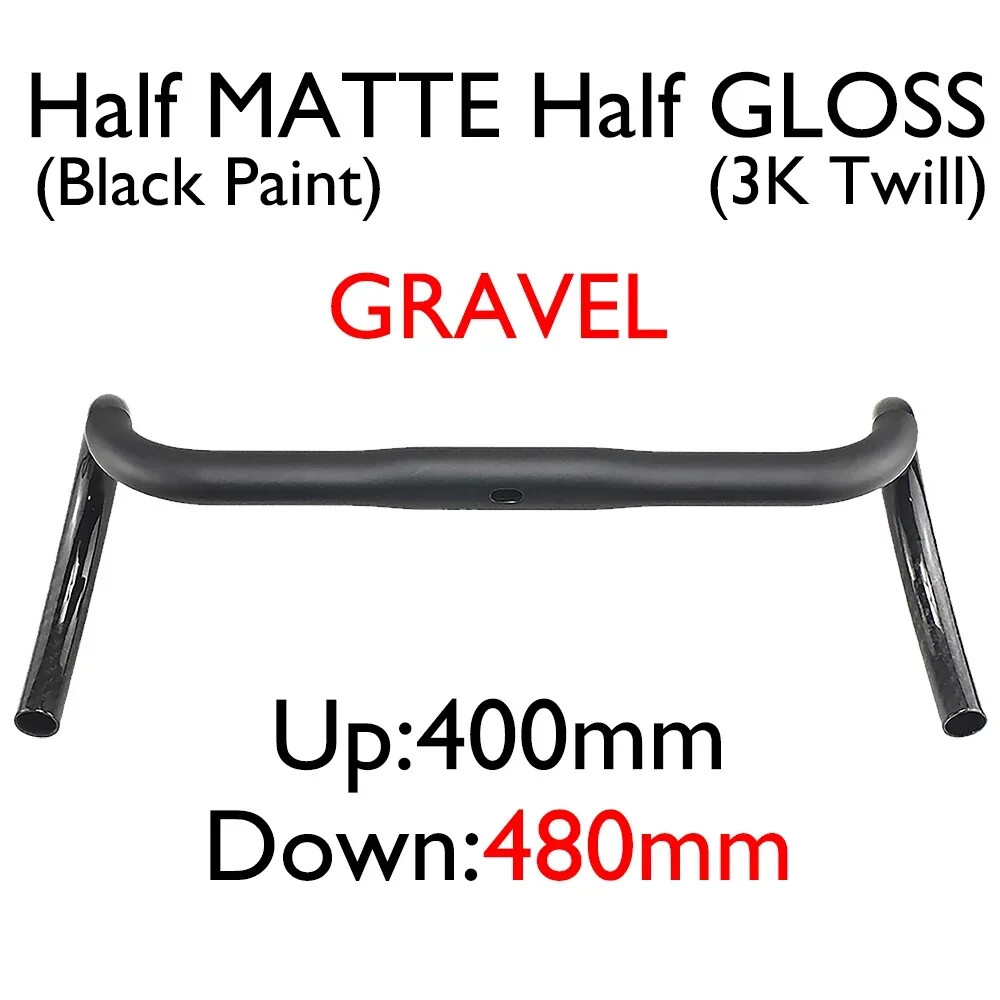 Carbon Fiber Internal Routing Road Gravel XC Bike Handlebars 380/400/420/440mm