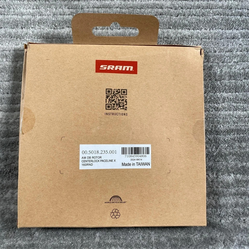 SRAM Paceline X Disc Brake Rotor 160mm Center Lock Silver Black MTB Road Bike
