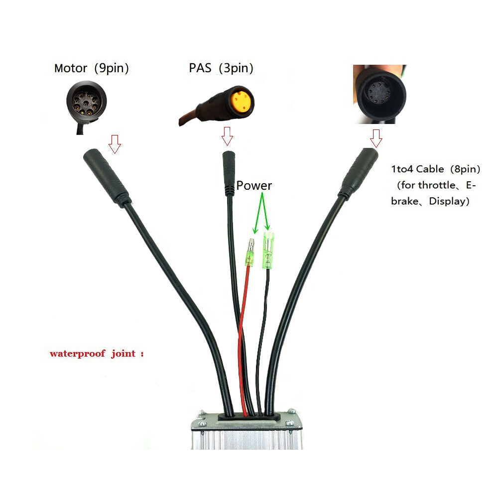 48V 36V 22A KT Controller For 500W 750W Brushless Electric Bicycle Waterproof US