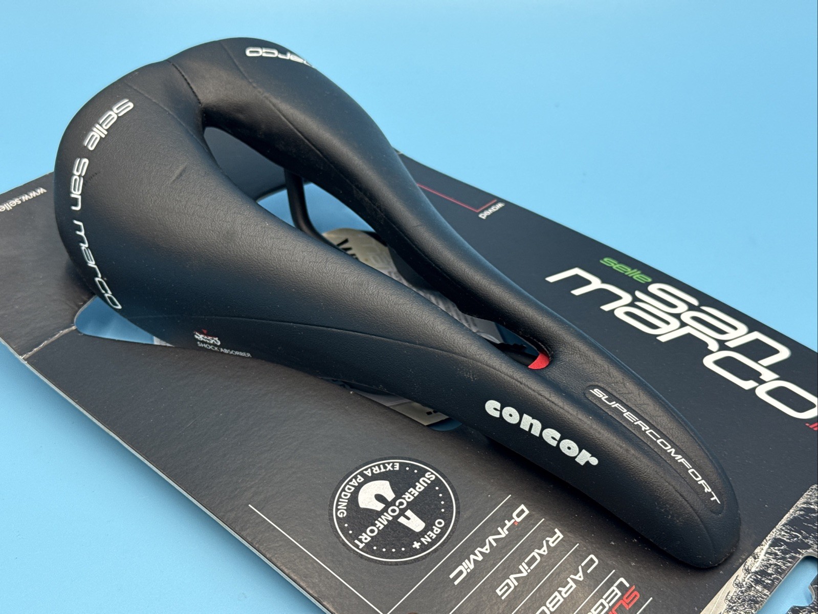 NOS Selle San Marco CONCOR Super Comfort Dynamic Narrow Black Manganese Rail