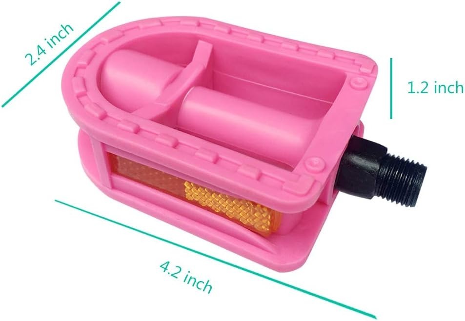 Kid’s 1/2-Inch Bike Pedals Pair in Pink & Blue – Designed for 12″ & 14″ Bikes