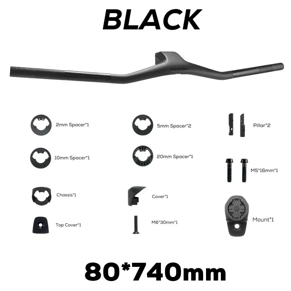 -40 Degrees 740MM Full Carbon Fibre MTB Bicycle Integrated Cockpit Handlebar
