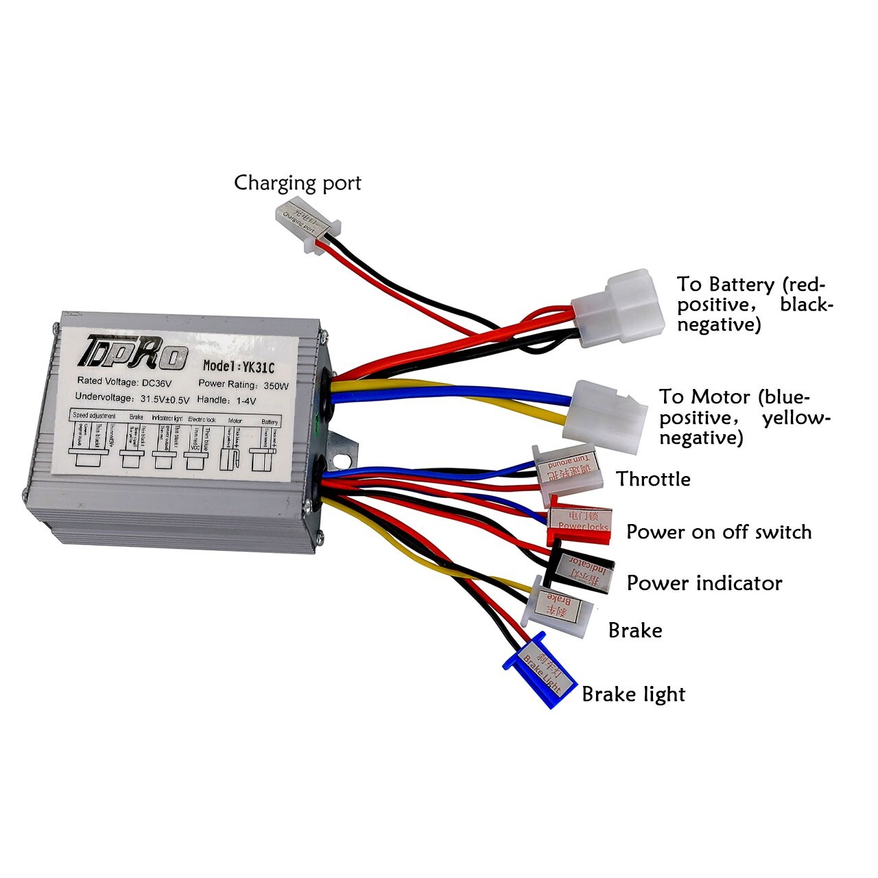 MY1016Z3 350W 36V Gear Reduction DC Brush Motor Mini Bikes Scooters