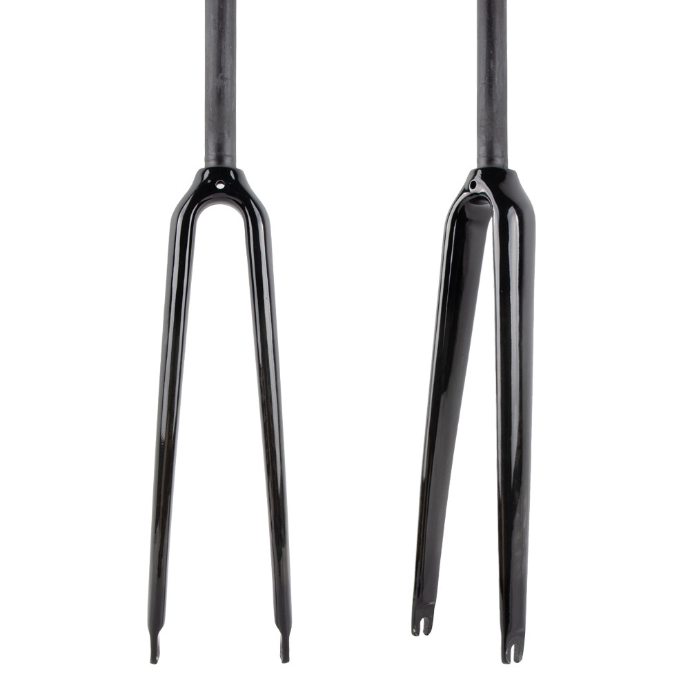 25.4mm Straight Tube Frok 3K Carbon Fiber Rigid Road Bike Fork 700C Rim Brack QR