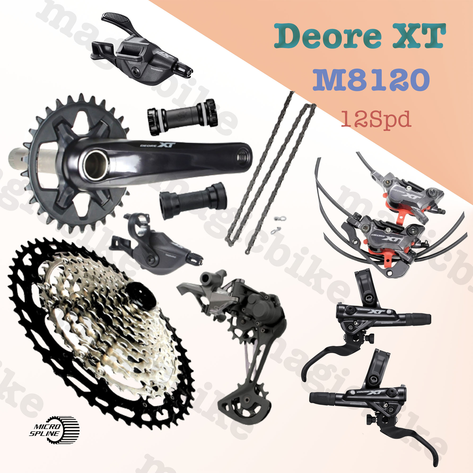 Shimano XT M8120 1×12 Speed 7pcs Groupset w/10-51T Cassette MICRO SPLINE New