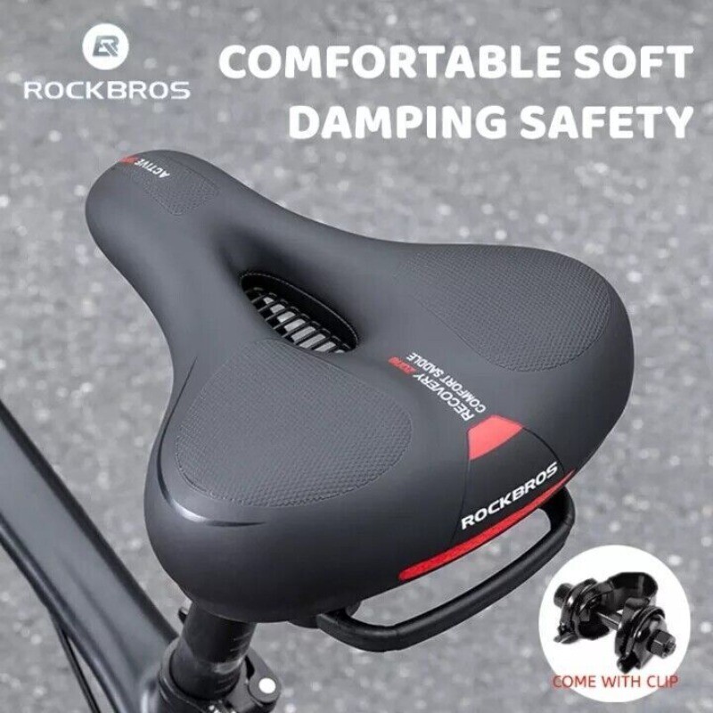 ROCKBROS Bike Seat Comfort Saddle Mountain Bicycle Soft Wide Bike Seat Cushion