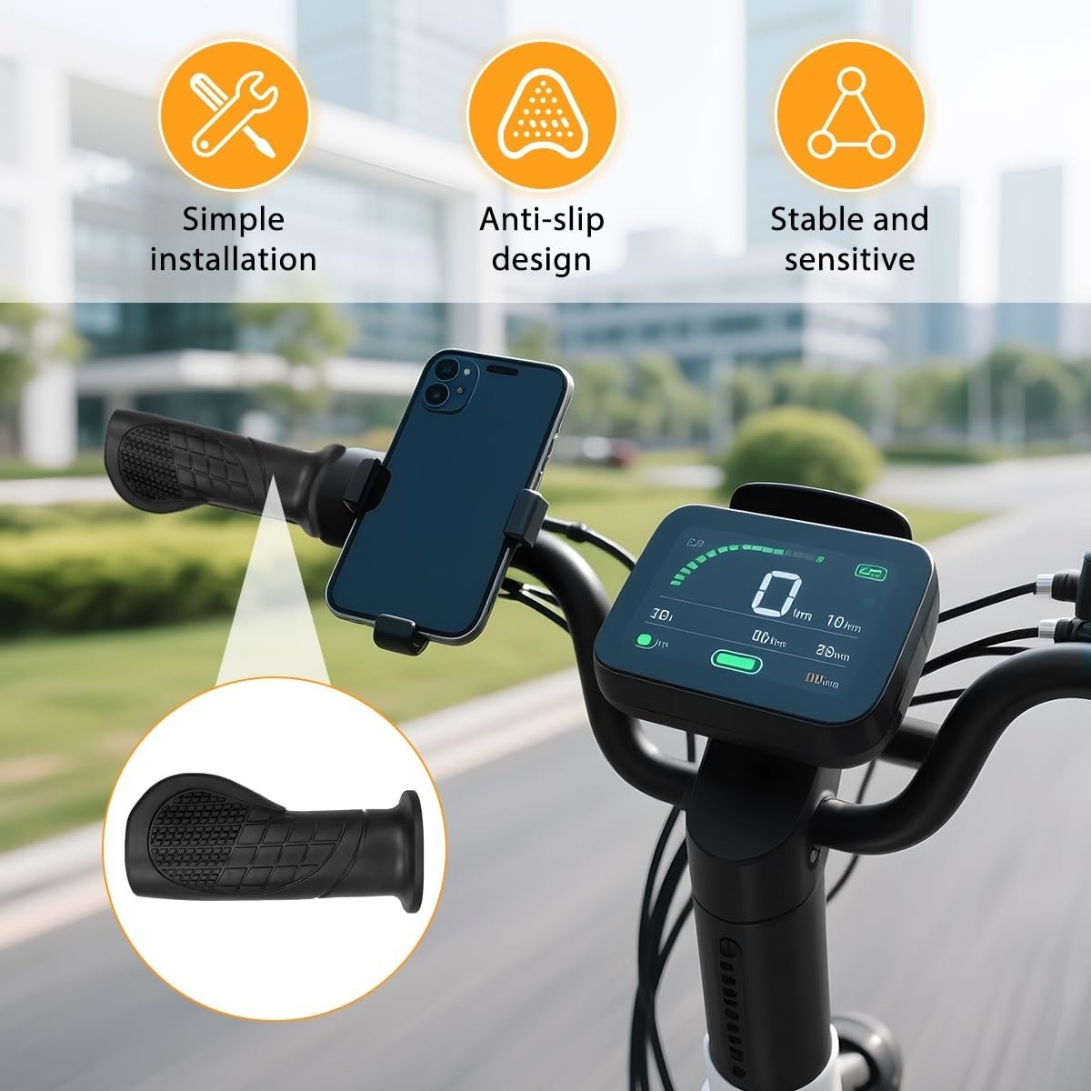 KHGUZ Half Twist Throttle for Electric Bikes – 36V 48V 72V