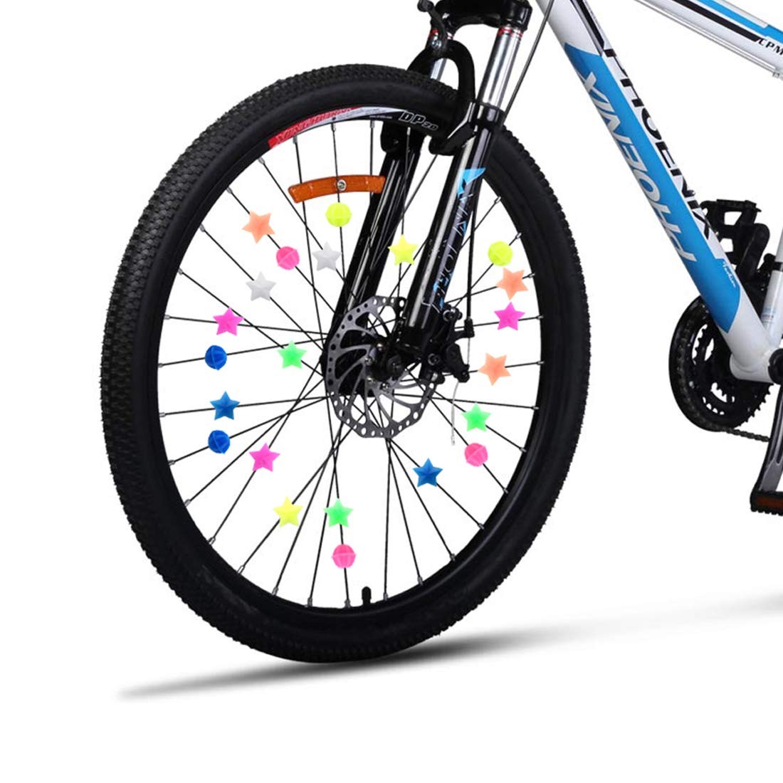 72 Pcs Multicolor Bike Wheel Spoke Beads 2 Sizes